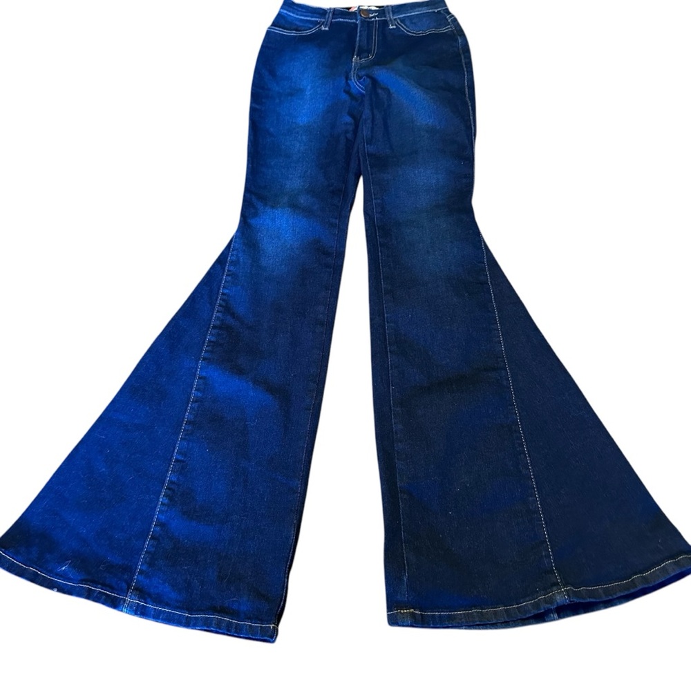 Vibe & Rant Dark Wash Bellbottom Flared Jeans Womens Size 5